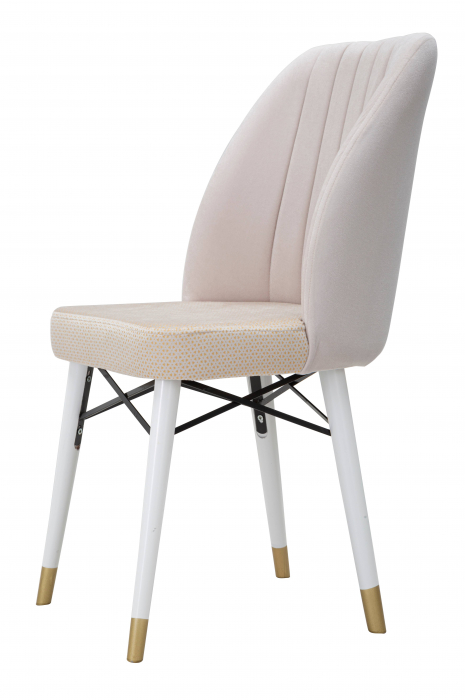 Scaun tapitat Bella crem, stofa lemn - creativdeco.ro [10]