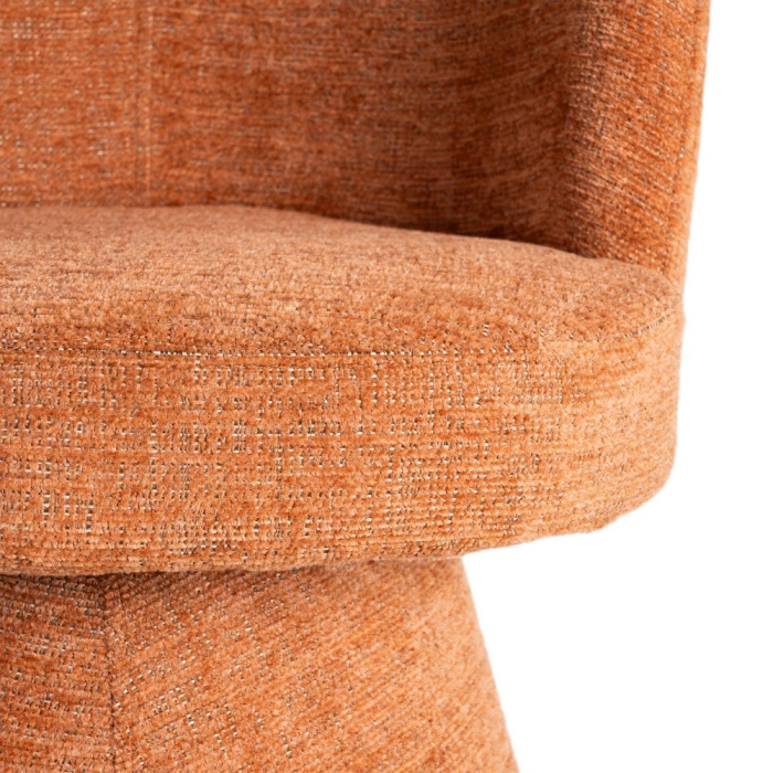 Scaun tapițat din stofă teracota cu mecanism rotativ și bază conică [11]