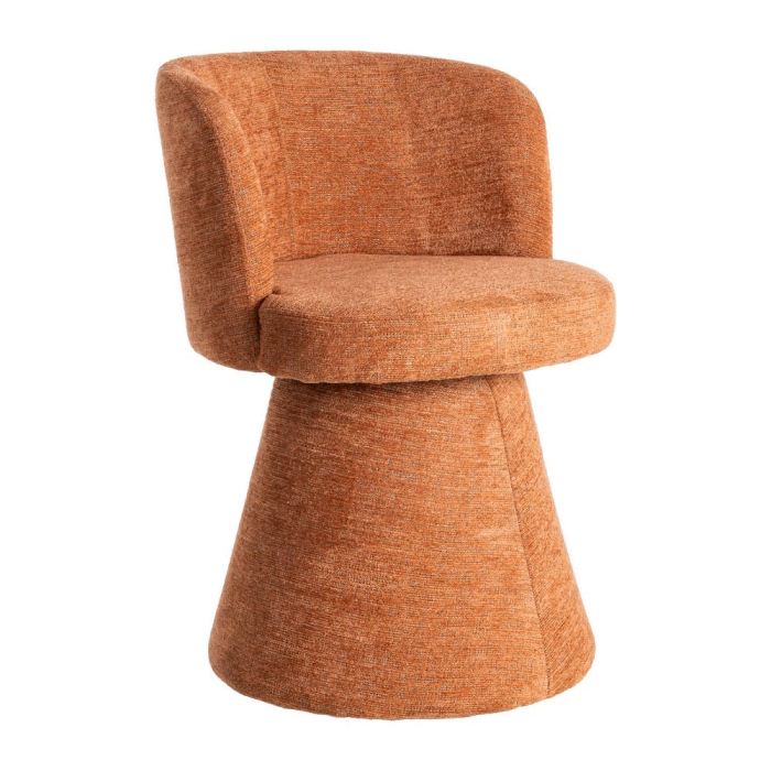 Scaun tapițat din stofă teracota cu mecanism rotativ și bază conică [4]
