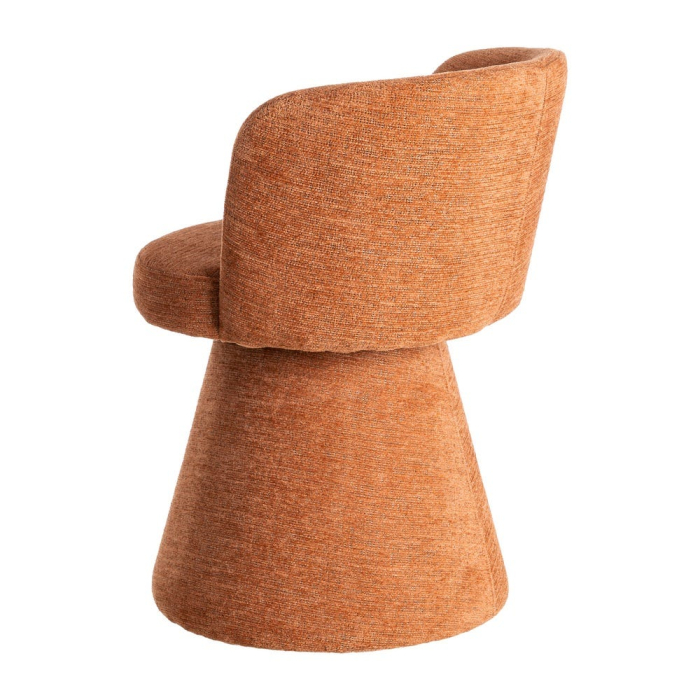 Scaun tapițat din stofă teracota cu mecanism rotativ și bază conică [7]
