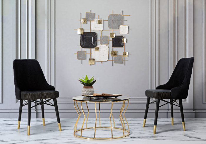 Scaun tapitat Venus, negru auriu - creativdeco.ro [2]