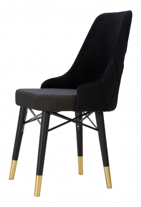 Scaun tapitat Venus, negru auriu - creativdeco.ro [10]
