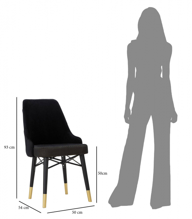 Scaun tapitat Venus, negru auriu - creativdeco.ro [9]
