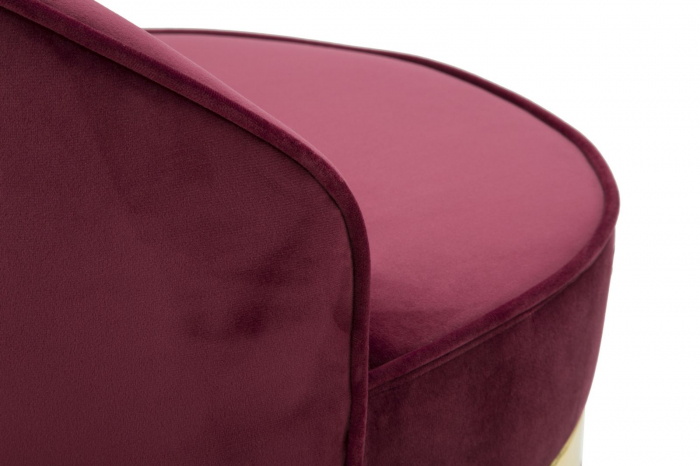 Scaun fotoliu rotund catifea rosu bordo banda aurie Mini Paris 45x62 - CreativDeco.ro [7]