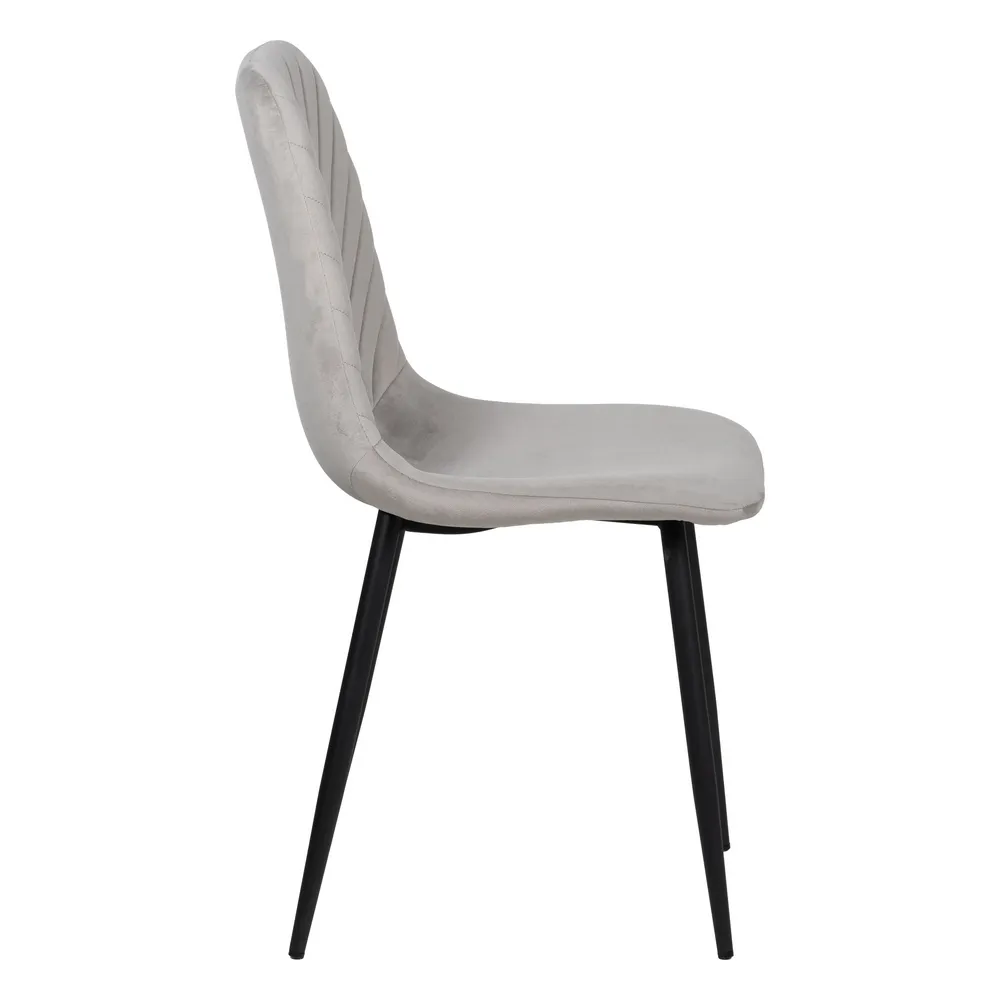 Scaun V-Line Gri Deschis Negru, Catifea Metal - CreativDeco.ro [3]