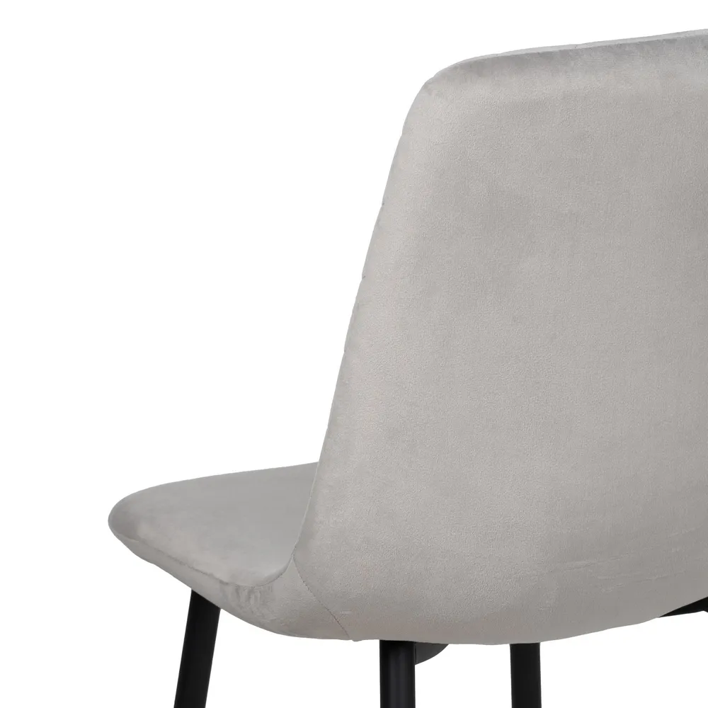 Scaun V-Line Gri Deschis Negru, Catifea Metal - CreativDeco.ro [9]