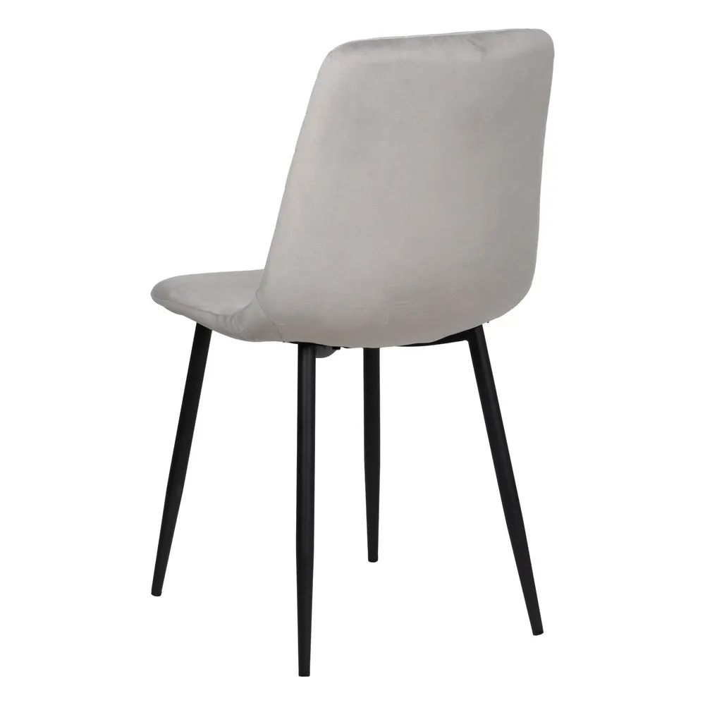 Scaun V-Line Gri Deschis Negru, Catifea Metal - CreativDeco.ro [4]
