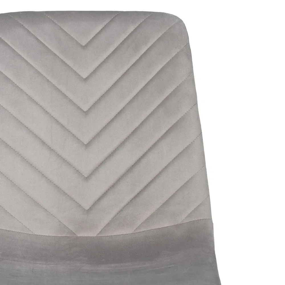 Scaun V-Line Gri Deschis Negru, Catifea Metal - CreativDeco.ro [5]