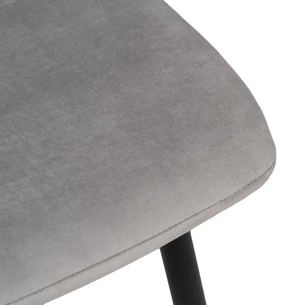 Scaun V-Line Gri Deschis Negru, Catifea Metal - CreativDeco.ro [8]
