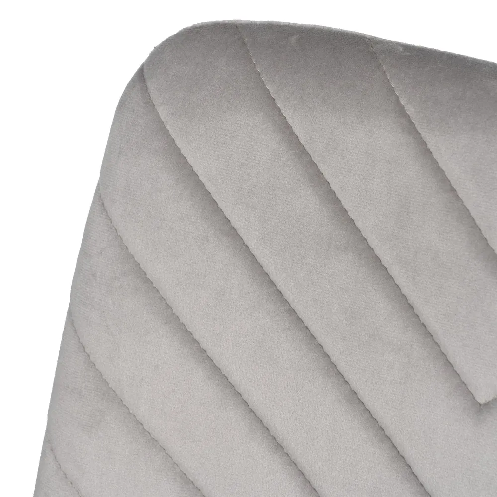 Scaun V-Line Gri Deschis Negru, Catifea Metal - CreativDeco.ro [7]