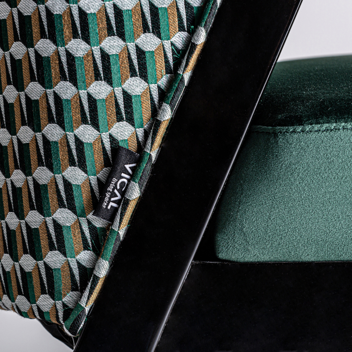 Scaun Art Deco cauciuc catifea verde|Scaune luxoase [8]