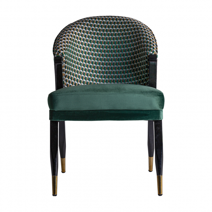 Scaun Art Deco cauciuc catifea verde|Scaune luxoase [2]