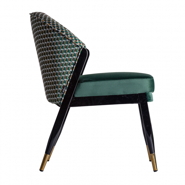 Scaun Art Deco cauciuc catifea verde|Scaune luxoase [3]