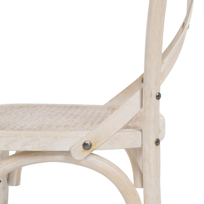 Scaun Vintage Lemn alb, Ratan - creativdeco.ro [6]