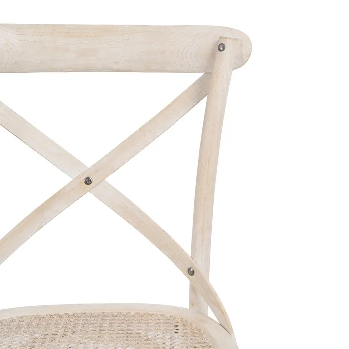 Scaun Vintage Lemn alb, Ratan - creativdeco.ro [7]