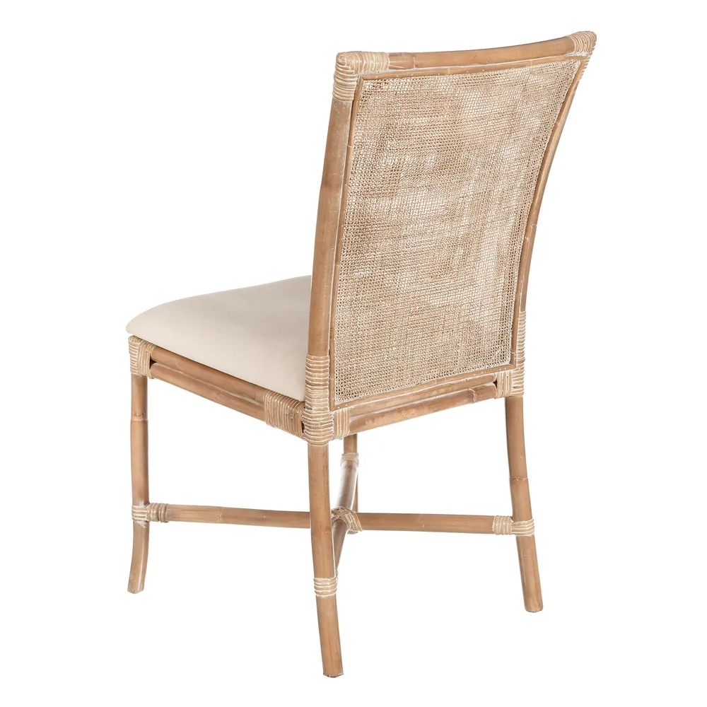 Scaun Vintage Ratan Natural, Sezut Crem - CreativDeco.ro [4]