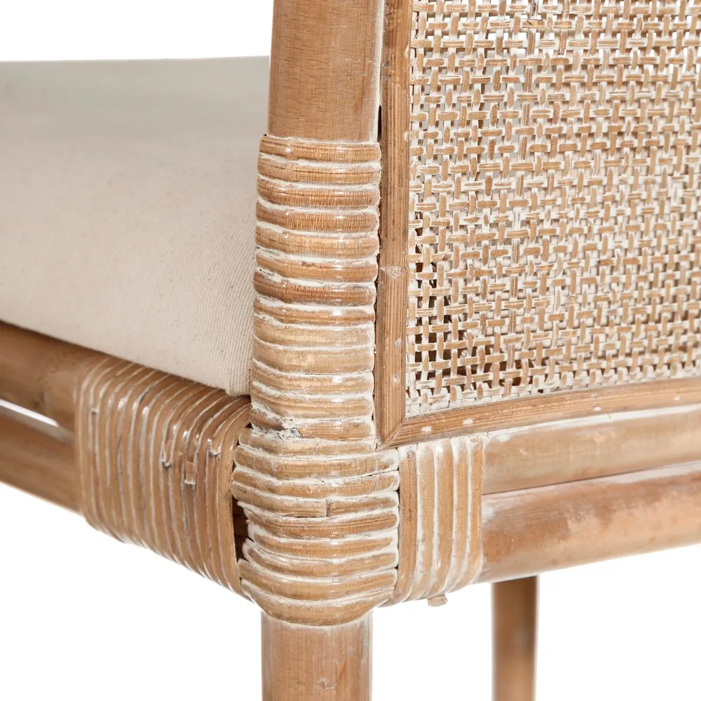 Scaun Vintage Ratan Natural, Sezut Crem - CreativDeco.ro [5]