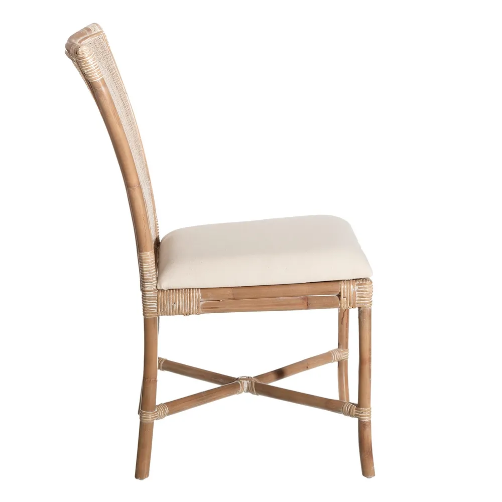 Scaun Vintage Ratan Natural, Sezut Crem - CreativDeco.ro [3]