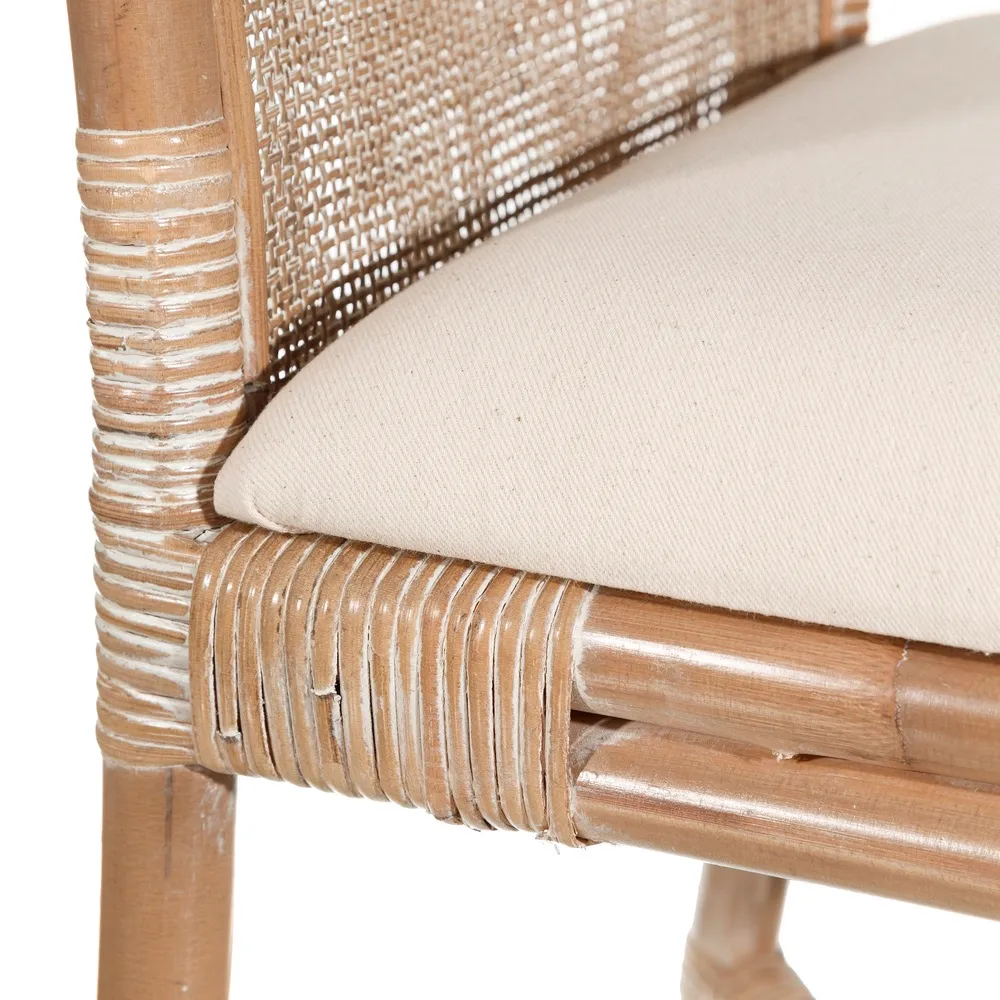 Scaun Vintage Ratan Natural, Sezut Crem - CreativDeco.ro [6]