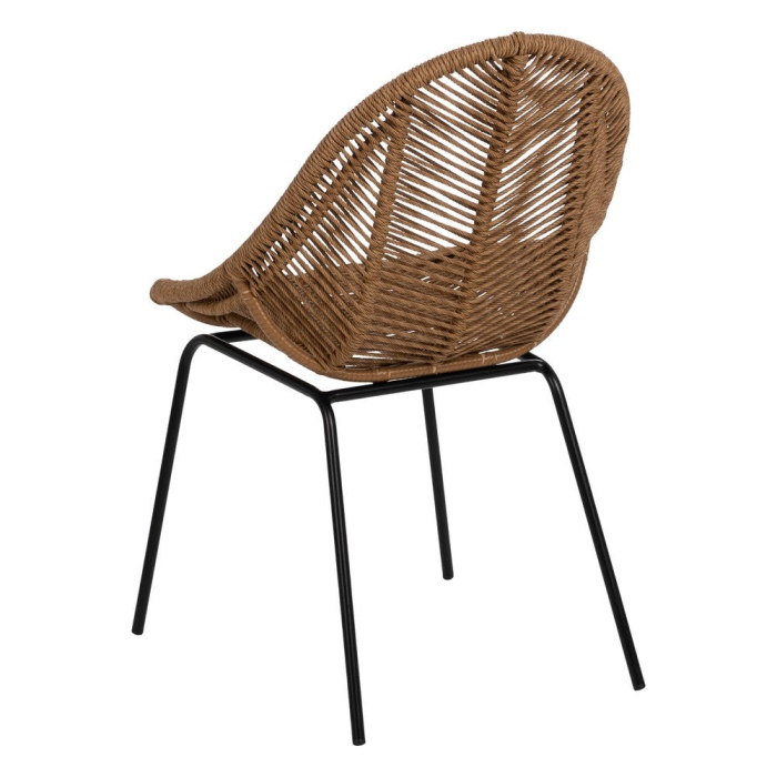 Scaune din polietilenă și oțel pentru exterior, set 2, design ergonomic [4]