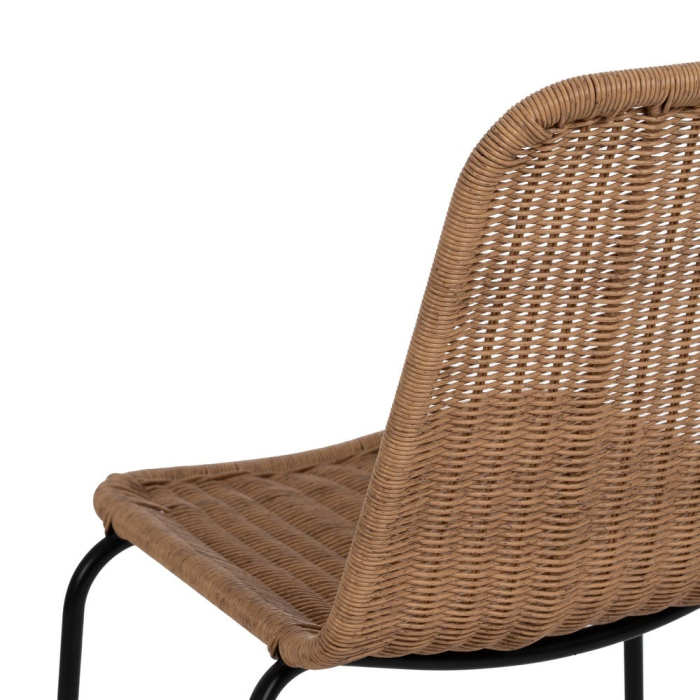 Scaune din polietilenă și oțel pentru exterior, set 2, design minimalist [9]