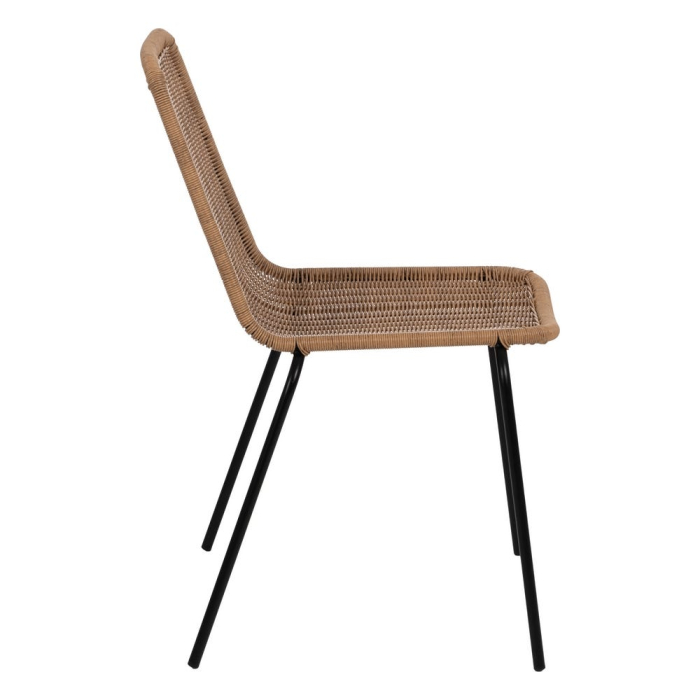 Scaune din polietilenă și oțel pentru exterior, set 2, design minimalist [3]