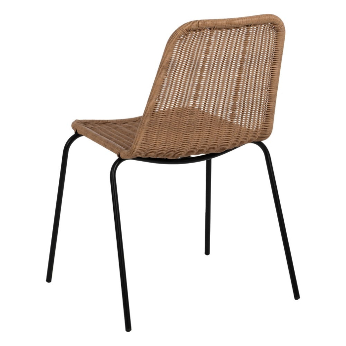 Scaune din polietilenă și oțel pentru exterior, set 2, design minimalist [4]