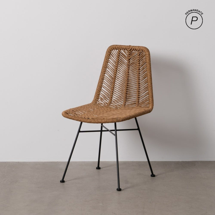Scaune din polietilenă și oțel pentru exterior, set 2, design modern [1]