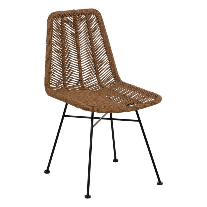 Scaune din polietilenă și oțel pentru exterior, set 2, design modern [2]
