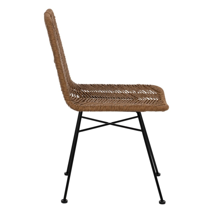 Scaune din polietilenă și oțel pentru exterior, set 2, design modern [3]