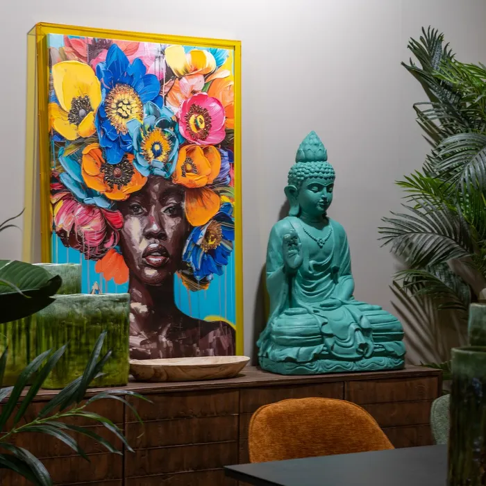 Sculptură Buddha turcoaz|Decorațiuni meditative și elegante [2]
