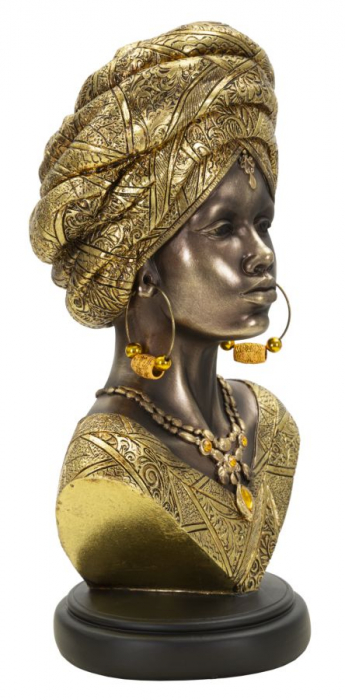 Sculptura femeie africana cu turban | Arta etnica stil | CreativDeco.ro   [2]