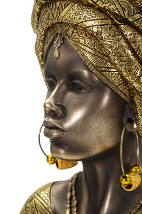 Sculptura femeie africana cu turban | Arta etnica stil | CreativDeco.ro   [3]