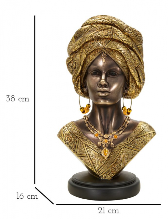 Sculptura femeie africana cu turban | Arta etnica stil | CreativDeco.ro   [7]
