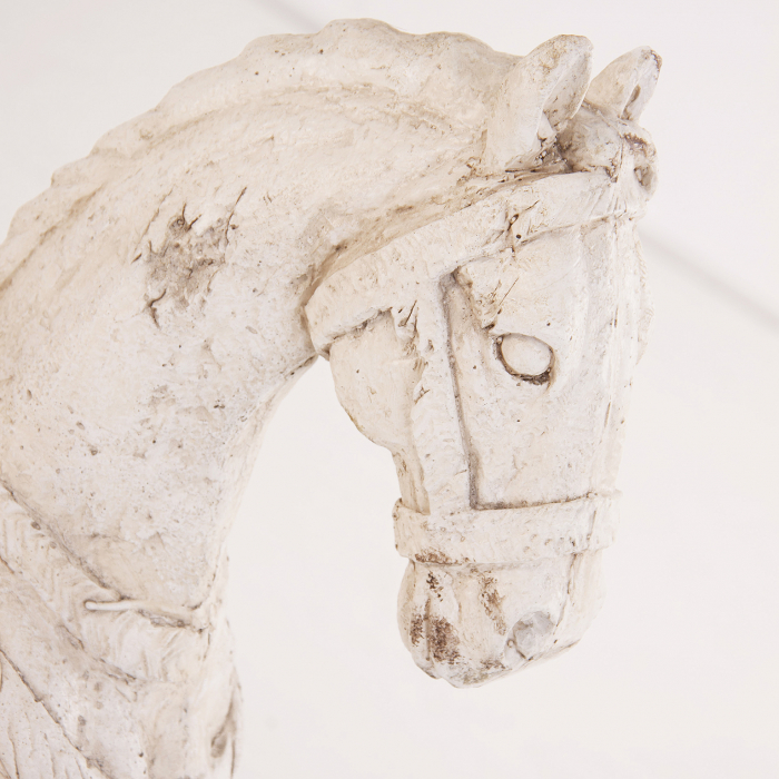 Sculptura cal colonial alb antic|Decoratiuni interioare impunatoare [2]