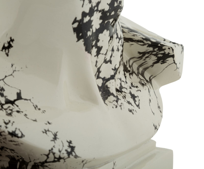 Sculptură decorativă alb-negru cu formă de cap stilizat [5]