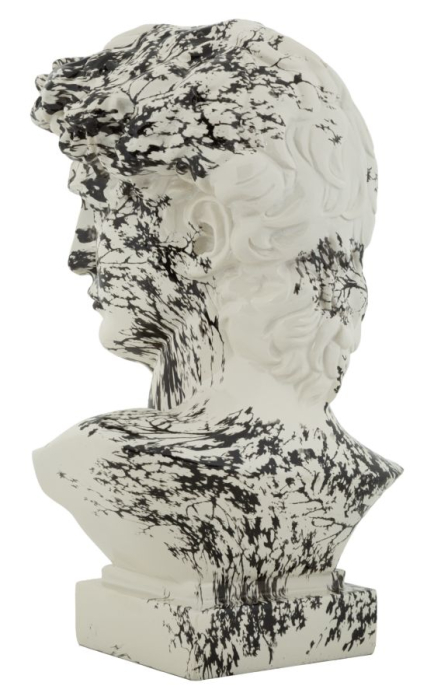 Sculptură decorativă alb-negru cu formă de cap stilizat [3]