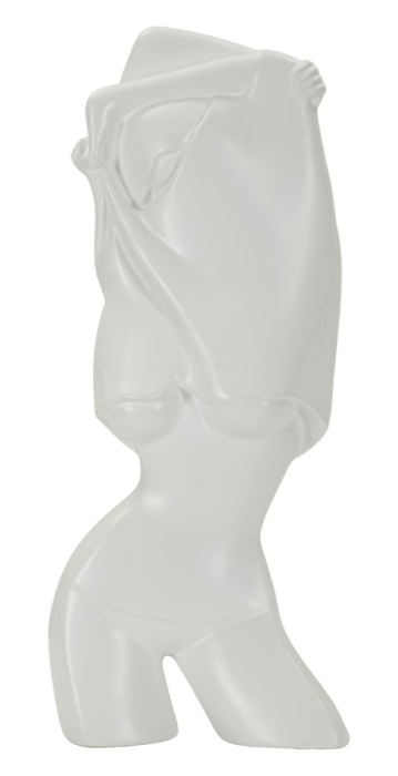 Sculptură decorativă albă cu siluetă feminină abstractă [2]