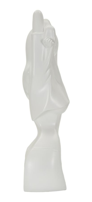 Sculptură decorativă albă cu siluetă feminină abstractă [3]