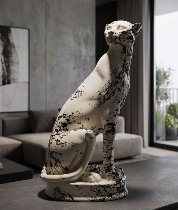 Sculptură decorativă cu leopard caracter puternic [7]