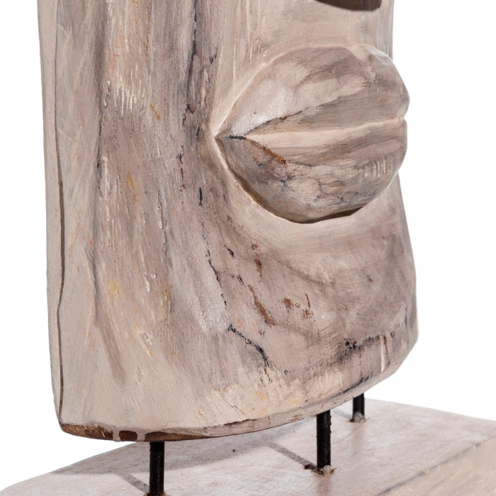 Sculptura decorativa lemn Java cu suport metalic etnica [5]