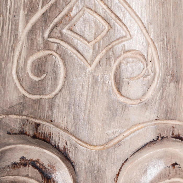 Sculptura decorativa lemn Java cu suport metalic etnica [4]