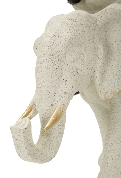 Sculptură decorativă etnică cu femeie africană pe elefant [5]