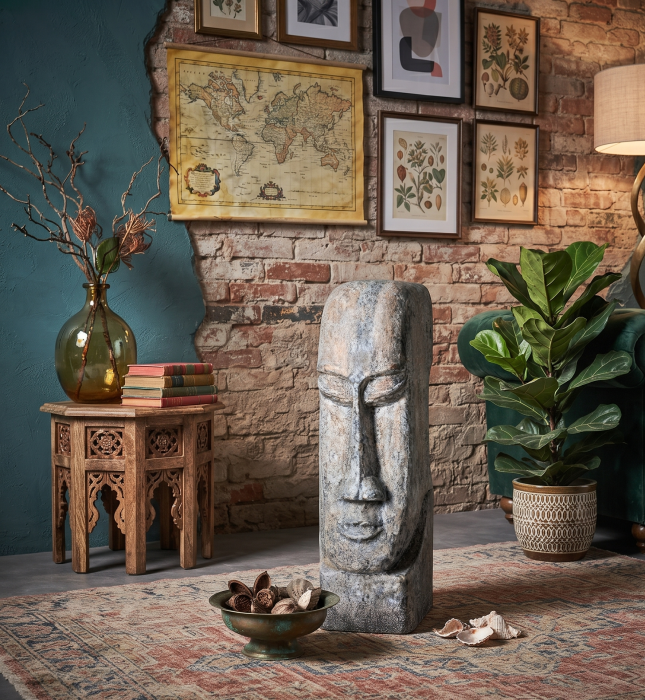 Sculptură decorativă înaltă ciment gri antichizat Khalid [2]