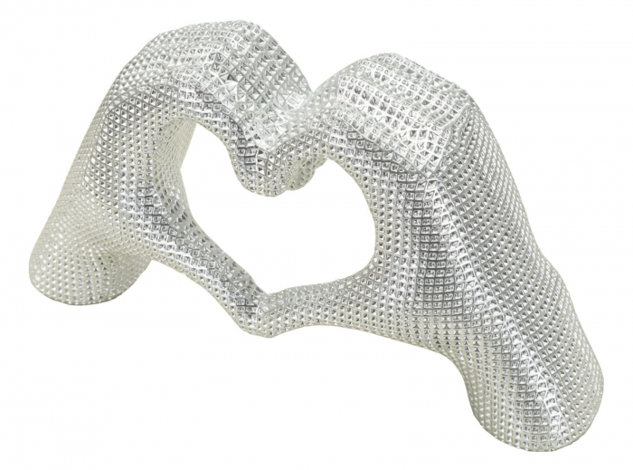 Sculptură decorativă inimă din rășină argintie Lover Silver – imagine principală [3]