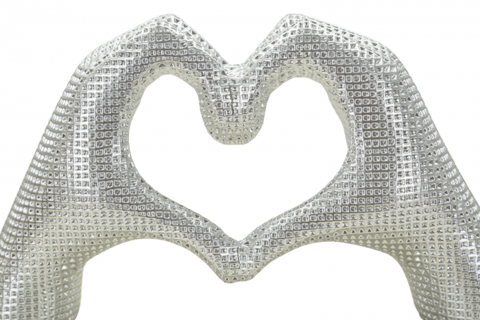 Sculptură decorativă inimă din rășină argintie Lover Silver – imagine principală [4]