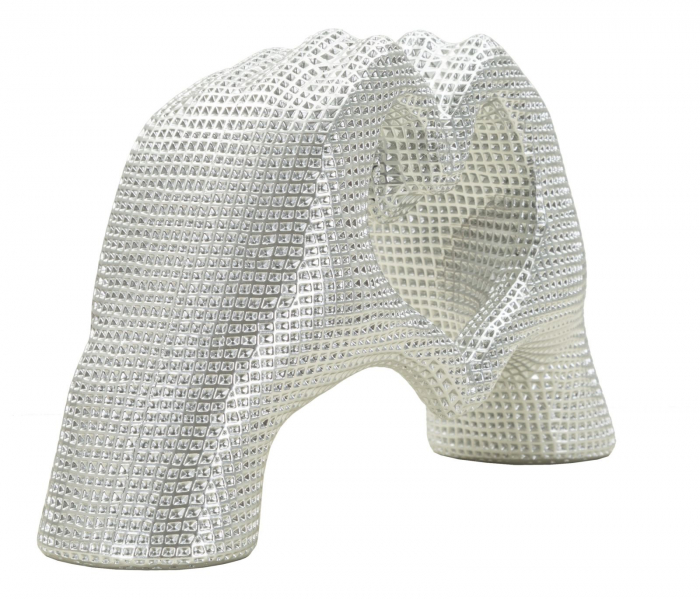 Sculptură decorativă inimă din rășină argintie Lover Silver – imagine principală [2]