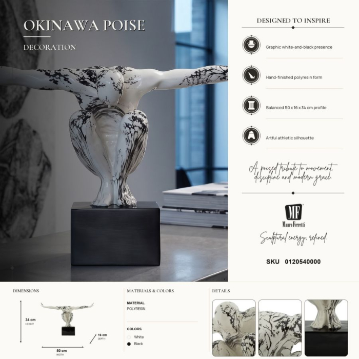 Sculptură decorativă stil oriental cu gimnastă în mișcare [8]
