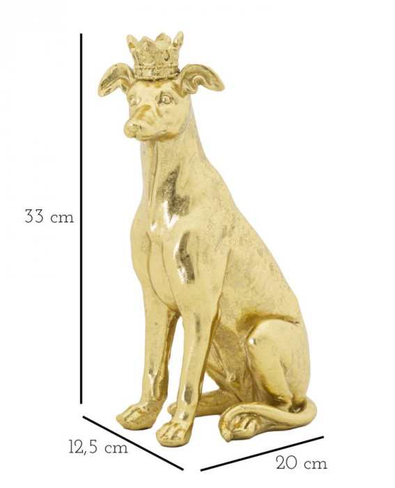 Sculptura decorativa aurie Dog, rasina | creativdeco.ro [3]