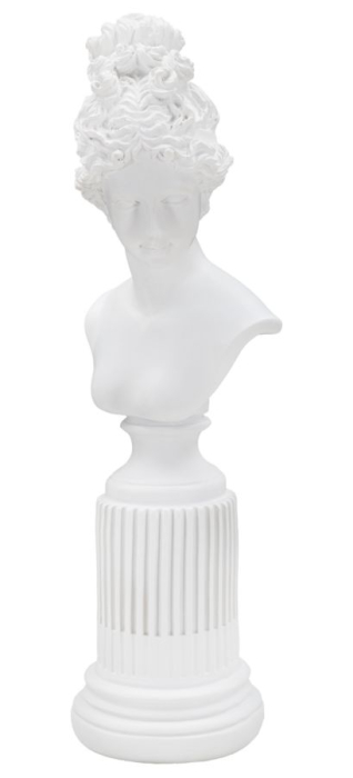 Sculptură bust femeie romană albă cu detalii reliefate [3]